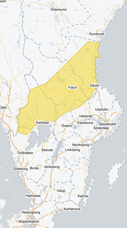 SMHI varnar f&ouml;r blixthalka