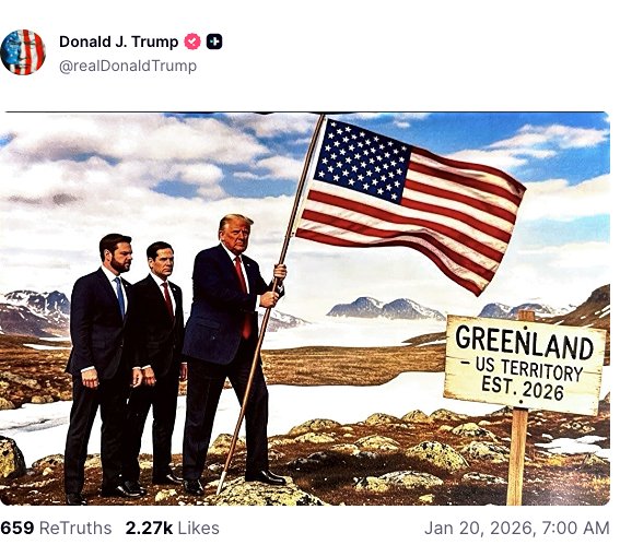 Trumps nya bild &ndash; s&auml;tter flagga p&aring; Gr&ouml;nland