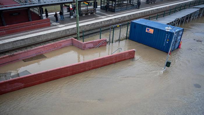 Ramlösa station översvämmad