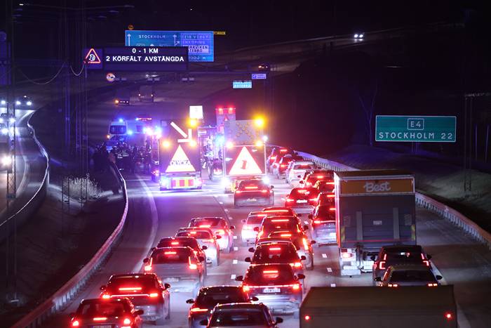 Trafikkaos p&aring; E4