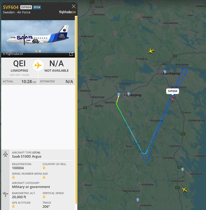 Svenskt radarplan i luften