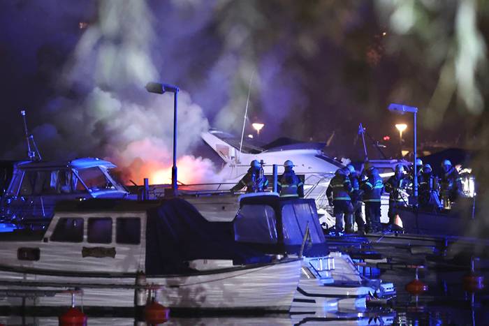 Kraftig båtbrand