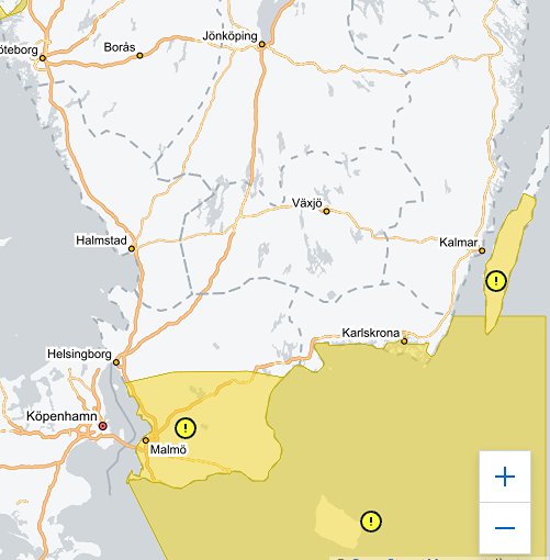 SMHI ut&ouml;kar v&auml;dervarningen