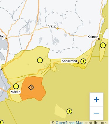 SMHI-varningar flyttas &ndash; inf&ouml;r sn&ouml;ov&auml;dret
